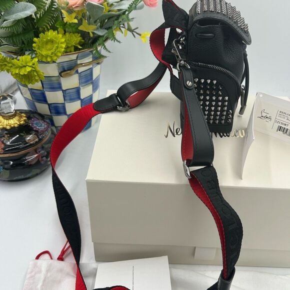 Christian Louboutin explorafunk key ring studded Crossbody bag made in Italy - Picture 14 of 16